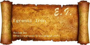 Egressi Irén névjegykártya